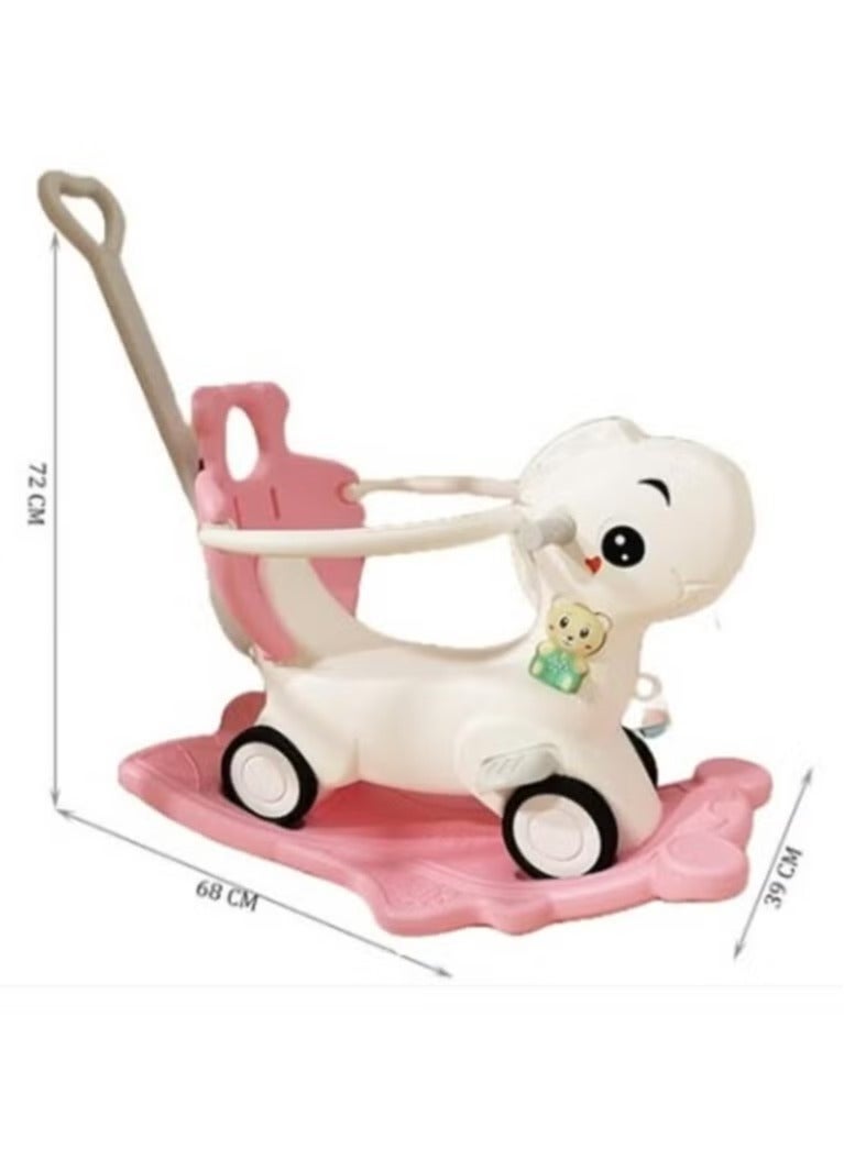 FULL JOY Rocking Horse With Backrest For  Toddler Baby  With Detachable Balance Board And Music 3*1 ,,68*39*72 cm - Image 3