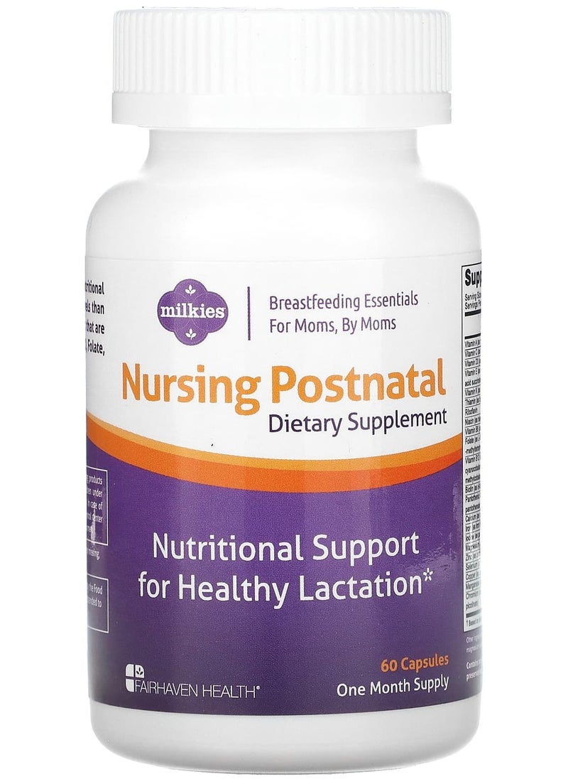 fairhaven health - Milkies, Nursing Postnatal , 60 Capsules - Image 1