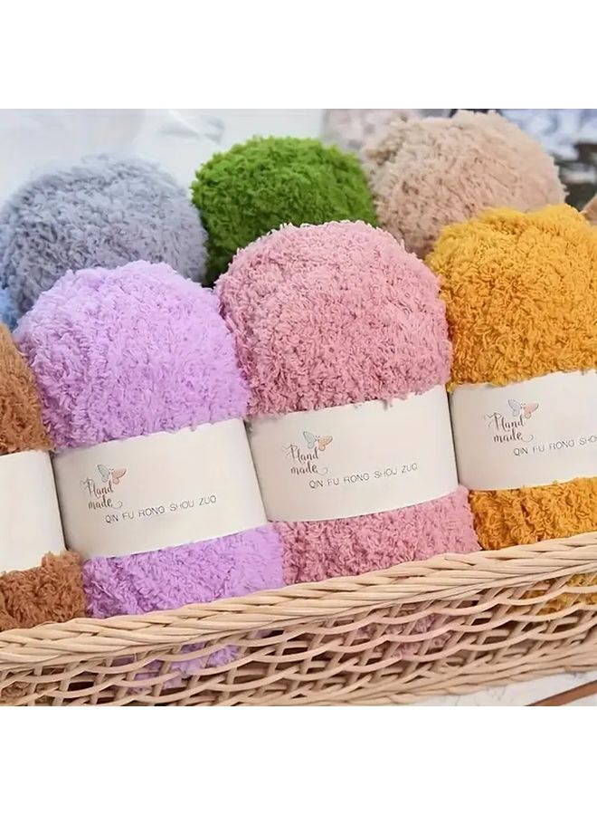 Water Green Fluffy Yarn Thick Blanket Yarn 2 Pack 76 5 Yards Each 100 Polyester For Knitting Crochet - Image 1