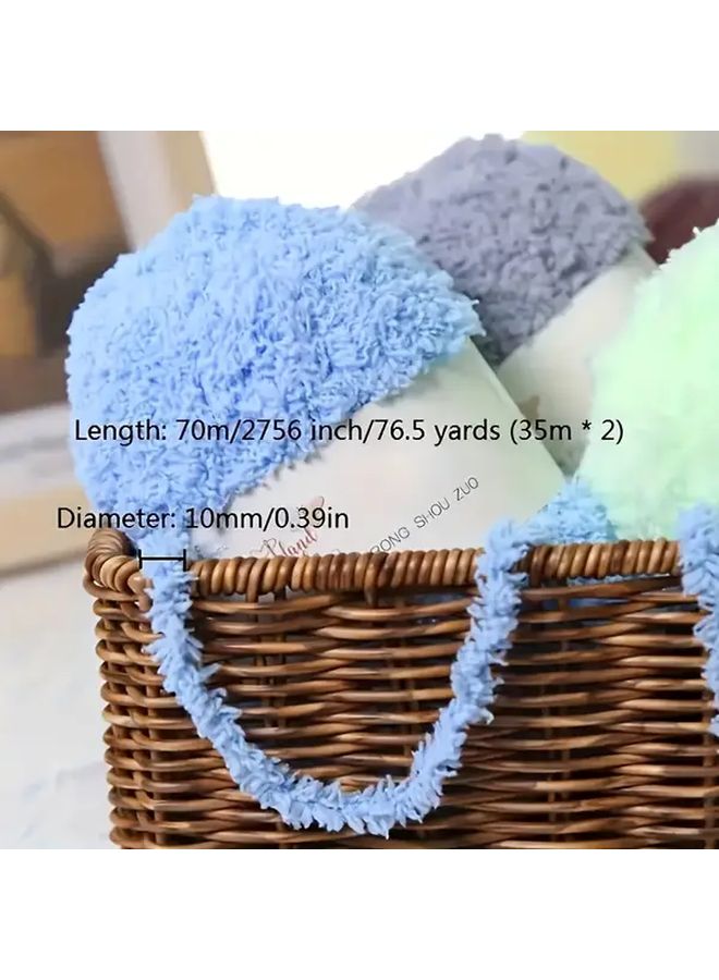 Water Green Fluffy Yarn Thick Blanket Yarn 2 Pack 76 5 Yards Each 100 Polyester For Knitting Crochet - Image 3