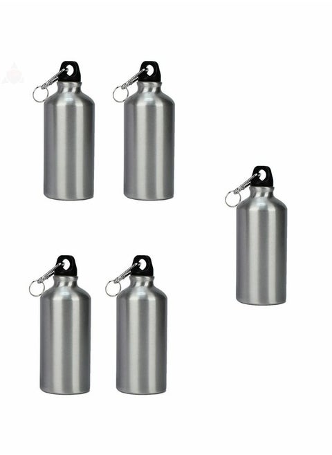 Aluminum Water Bottle 20 OZ Bike Lightweight Reusable Bottles Leak Proof Sports Travel with Twist Cap and Buckle, for Camping, 5 Pieces