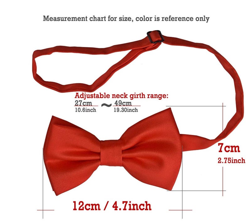 Salutto Tuxedos Girdle Cummerbund Bow Tie Pocket Square Handkerchief Set Girdle Formal Solid Color Red - Image 3