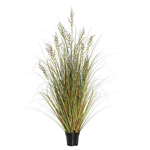Vickerman Vickerman Everyday 60 Artificial Green and Brown Grass with Black Plastic Pot  Faux Grass Plant Decor  Home or Office Indoor Greenery Accent Low Maintenace