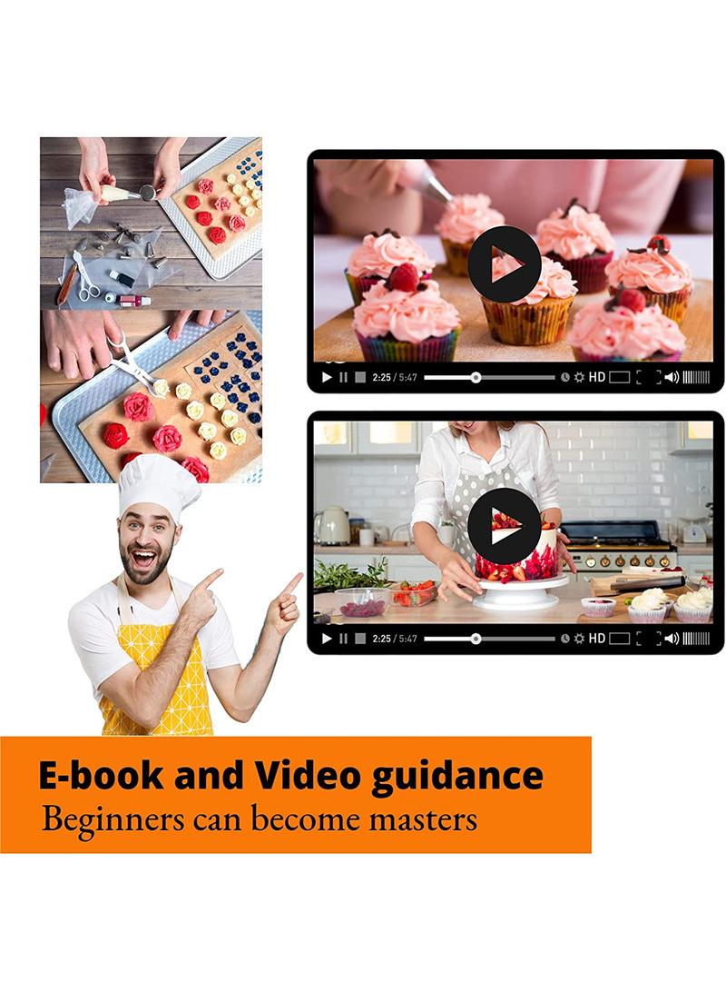 واي آند دي مجموعة من 24 قطعة من أطراف التزيين، فوهات تزيين الكيك مع صندوق تخزين، فوهات من الفولاذ المقاوم للصدأ لتزيين الكيك - Image 5