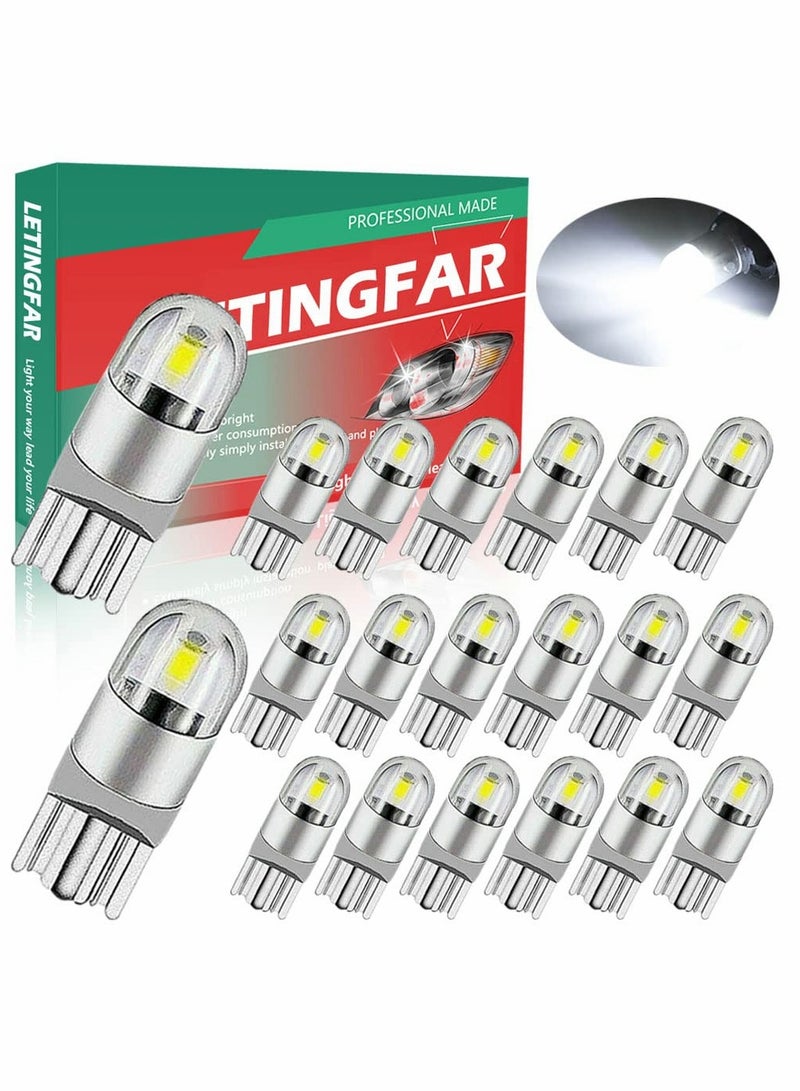 SOLARAE 194 LED Bulbs 6000K White, Super Bright 68 2825 W5W T10 Wedge COB Replacement Bulbs for License Plate Lights, High Brightness and Energy Efficient. - Image 1