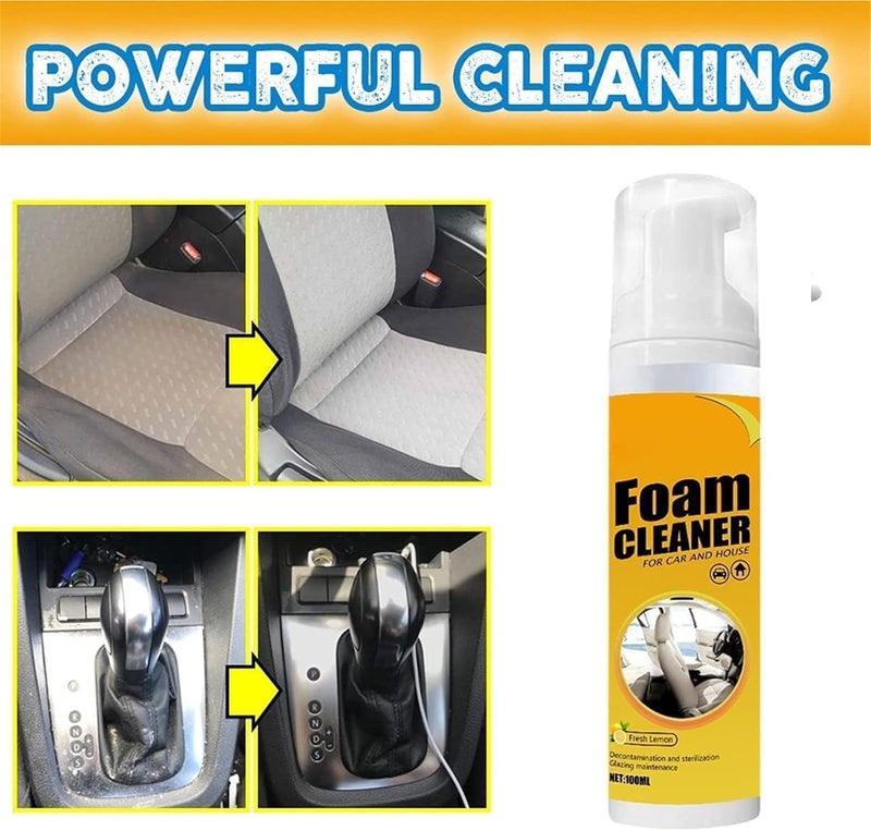 klarako 100ml Multipurpose Foam Cleaner Spray,Rinse Free Stain Removal Kitchen Grease Cleaner,Lemon All-Purpose Household Cleaners for Kitchen, Bathroom, Car (3 Pcs) - Image 4