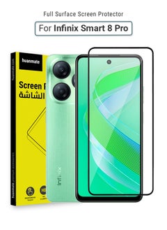 Infinix Smart 8 Pro Screen Protector – Premium Edge to Edge Tempered Glass, High Transparency, Delicate Touch, Anti-Explosion, Smooth Arc Edges, Easy Installation