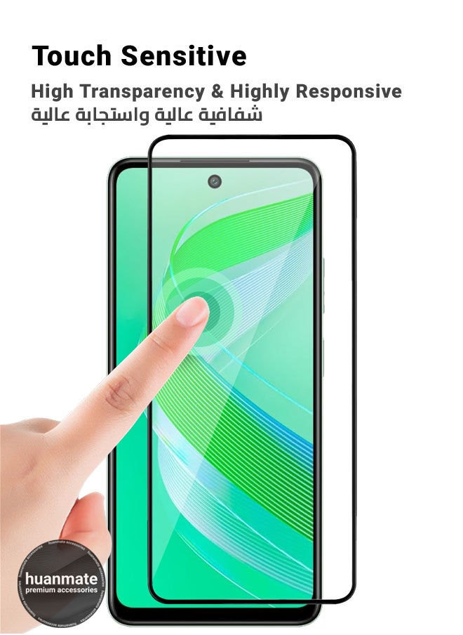 huanmate - Infinix Smart 8 Pro Screen Protector – Premium Edge to Edge Tempered Glass, High Transparency, Delicate Touch, Anti-Explosion, Smooth Arc Edges, Easy Installation - Image 1