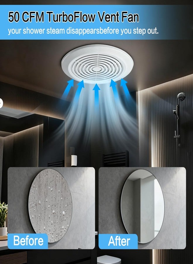 Zeikiwe V2262-50 7 Inch Bathroom Exhaust Fan, 50 CFM Quiet Ceiling Vent Fan, 1.0 Sones Low Noise Extractor for 8" Opening, Through Wall Exhaust fan for Home, Bathroom, Laundry and Garage - Image 3