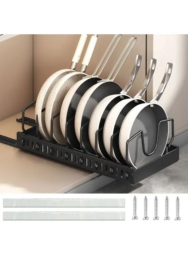Black Adjustable Pull Out Kitchen Cabinet Organizer With Sliding Shelves - Image 4
