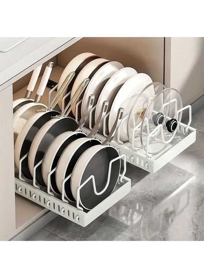 Black Adjustable Pull Out Kitchen Cabinet Organizer With Sliding Shelves - Image 5