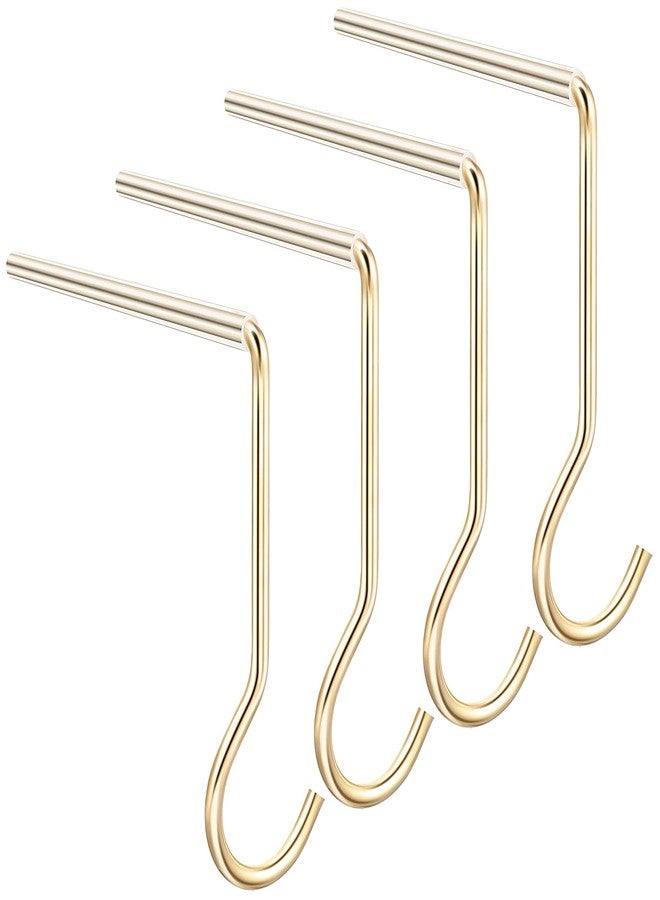 فيرايكل 4 قطع من حوامل جوارب عيد الميلاد، خطافات تعليق جوارب مانعة للانزلاق وآمنة، خطافات تعليق جوارب عيد الميلاد لتزيين المنزل والمطبخ في حفلات عيد الميلاد، لون ذهبي - Image 2