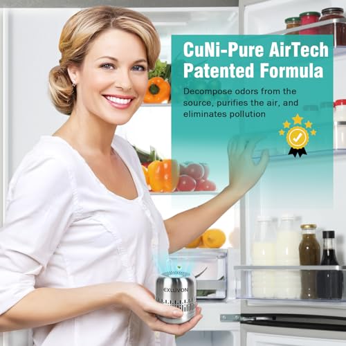 Exluvon Refrigerator Deodorizer,Lasts for 10 Years Fridge Deodorizer Kitchen Gadgets Charcoal Air Purifier Odor Eliminator for Fridge & Freezer, Room,RV and New Home,More Effective Than Baking Soda - Image 2