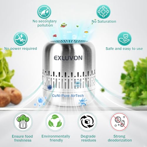Exluvon Refrigerator Deodorizer,Lasts for 10 Years Fridge Deodorizer Kitchen Gadgets Charcoal Air Purifier Odor Eliminator for Fridge & Freezer, Room,RV and New Home,More Effective Than Baking Soda - Image 4