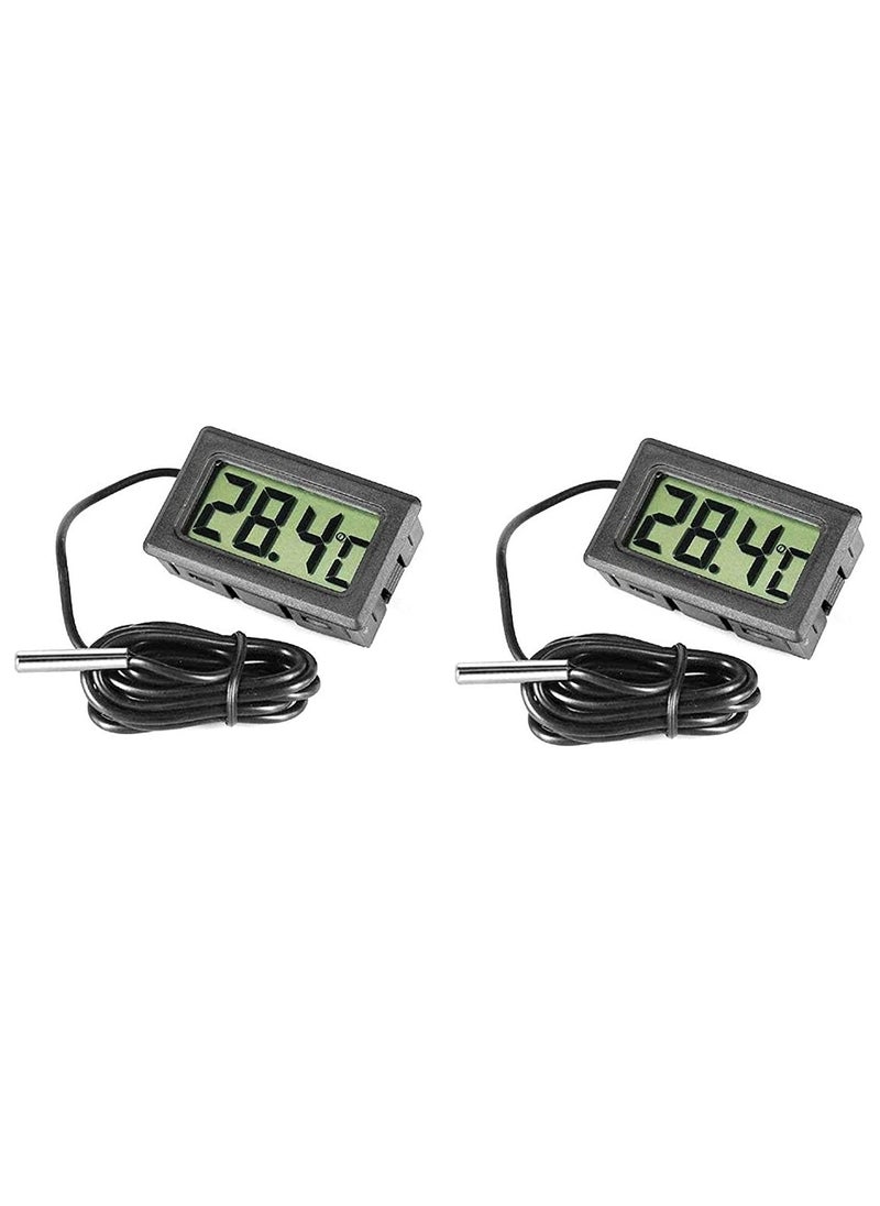 Generic - 2 قطعة ميزان حرارة LCD رقمي لمراقبة درجة الحرارة مع مسبار خارجي للثلاجة والفريزر - Image 1