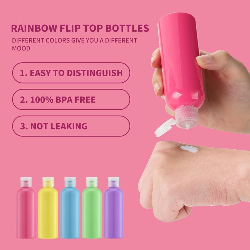 LISAPACK 3.4 oz Travel Bottles for Toiletries, Plastic Travel Size Containers for Shampoo Conditioner TSA Approved, Empty Small Squeeze for Lotion, Leak Proof Mini Liquid Tube for Refillable - Image 2