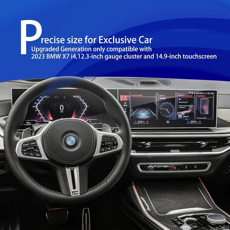 XXCIWP Tempered Glass Screen Protector for 2023 BMW X7, i7, 3, 7 Series, i4, iX - 2pcs - Image 2
