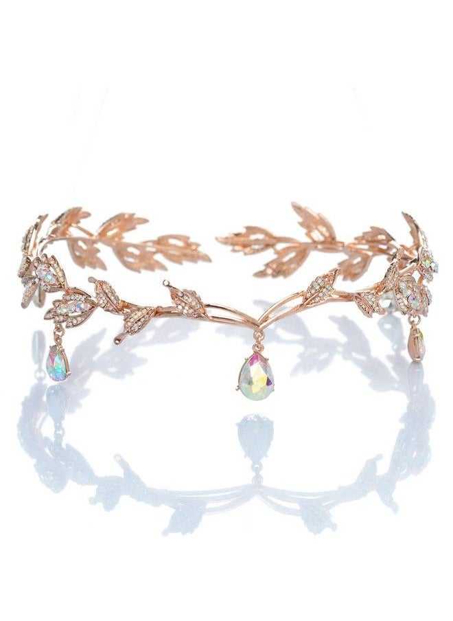 SWEETV Tiaras And Crowns For Women Wedding Tiara For Bride Elf Cosplay Crown Leaf Fairy Costume Headband Princess Hair Accessories For Prom Photoshoot Halloween Multicolored  - Image 2
