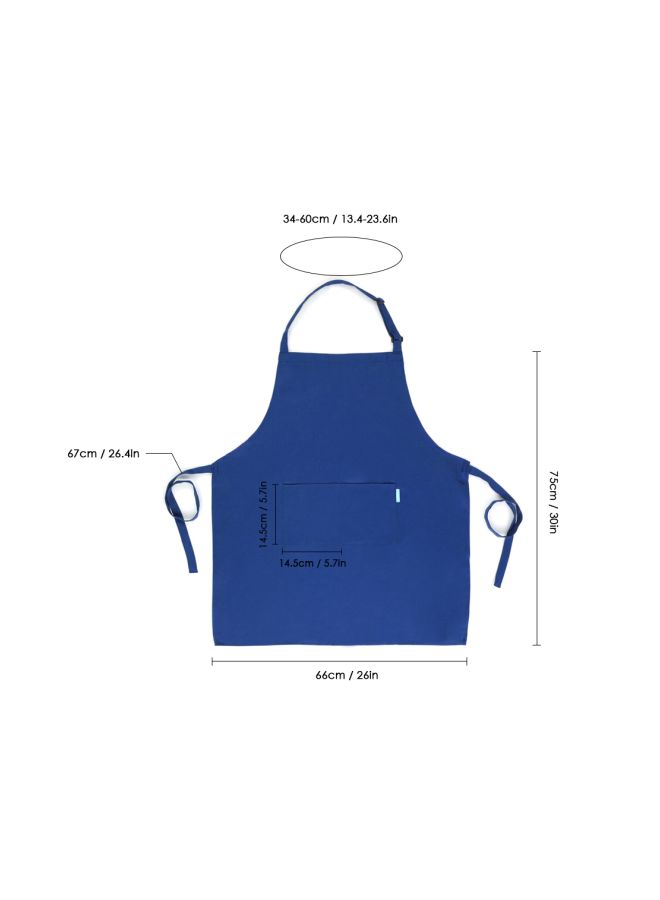 2-Piece Cooking Apron With Adjustable Neck Belt Blue 66x66x75cm - Image 3