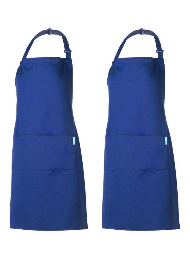 2-Piece Cooking Apron With Adjustable Neck Belt Blue 66x66x75cm - Image 1