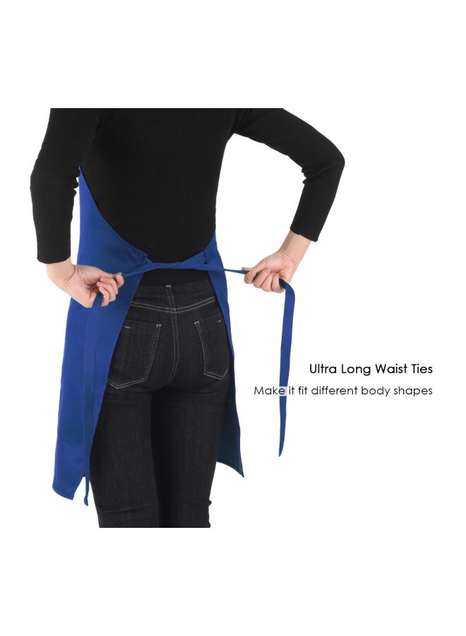 2-Piece Cooking Apron With Adjustable Neck Belt Blue 66x66x75cm - Image 5