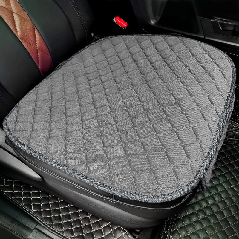 surpassme Comfortable Car Seat Covers Universal Front Seat Coves for Car Accessories with Storage Pockets Padded Car Interior Covers for Automotive SUV Truck and VanGrey