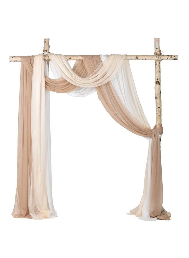 Lvydec 3 Panels Wedding Arch Draping Fabric, 30" x 20ft Mixed Color Chiffon Fabric Drapery Sheer Backdrop Curtain for Wedding Ceremony Party Decoration (Elegant Neutral) - Image 1