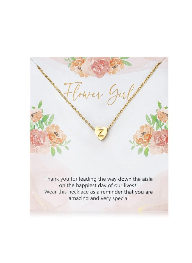 OSNIE Flower Girl Z Alphabet Pendant Necklace 14K Gold Plated Tiny Capital Letter Initial Heart Pendant Necklace Wedding Day Thank You for Being My Flower Girls Jewelry Gifts Proposal from Bride - pzsku/Z609FF03F69E69E25EF08Z/45/_/1741329945/a46629aa-2a09-4dad-925e-3689e68ec181