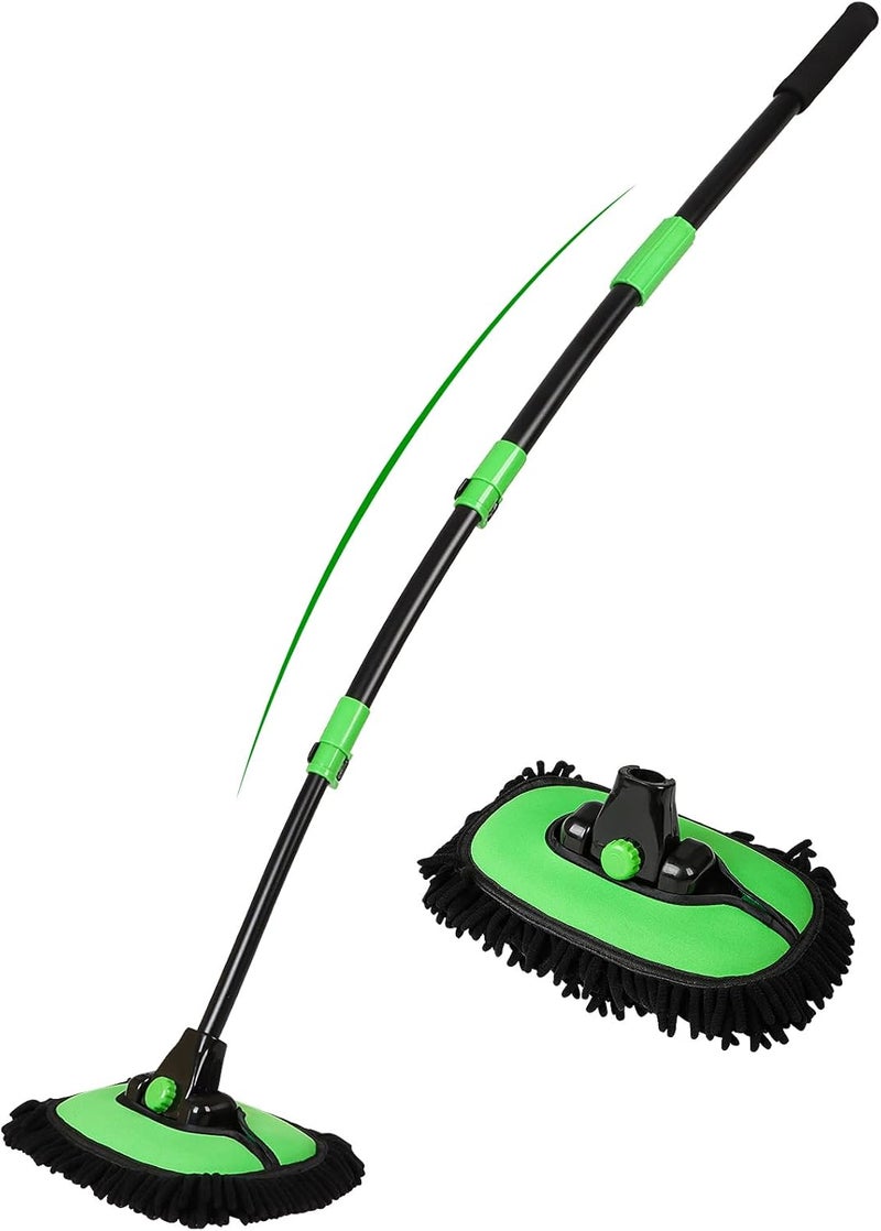 Nicecastle 136 cm 15° Curved Car Wash Brush with Long Handle and Chenille Soft Bristle Head - Image 1