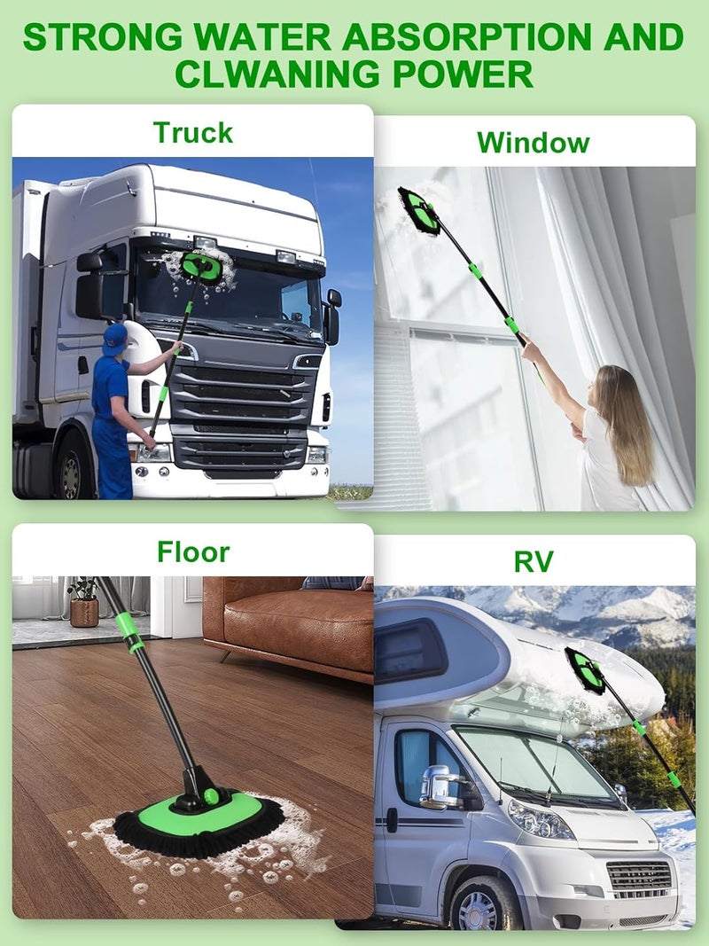 Nicecastle 136 cm 15° Curved Car Wash Brush with Long Handle and Chenille Soft Bristle Head - Image 3
