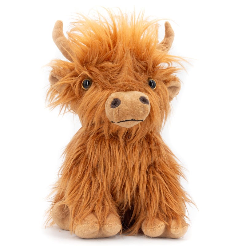 Marysun Microwavable Highland Cow Stuffed Animal Toy - Brown Stuffed Animal Gift for Girls and Kids - Image 1