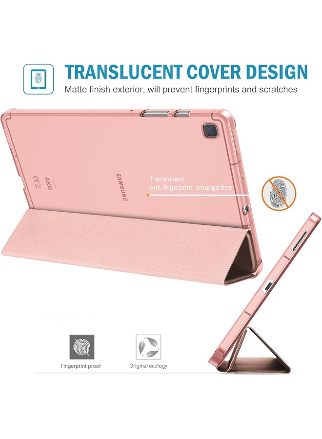 Procases Cover For Galaxy Tab S6 Lite 10.4 Case 2022 2020 With S Pen Holder Sm-P613 P619 610 P615 P617 Slim Trifold Stand Folio Case Soft Tpu Translucent Back Cover Support Auto Wake Sleep -Rosegold - Image 2