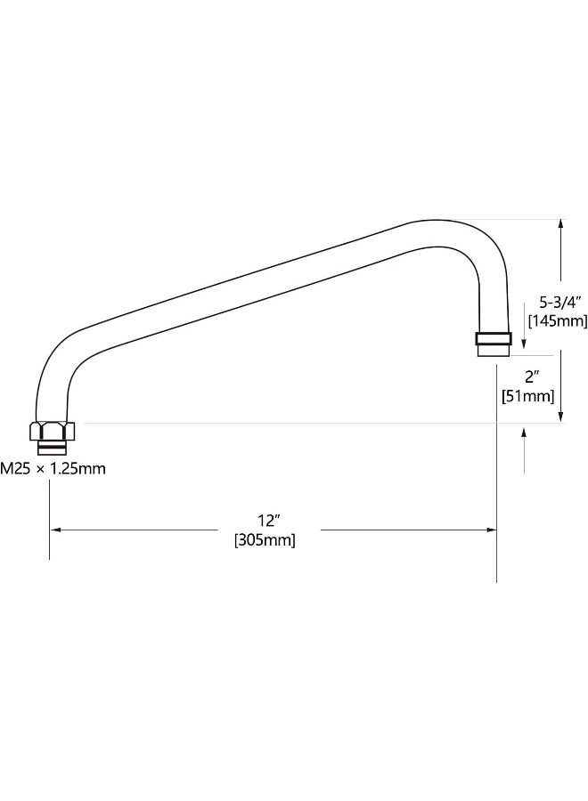 COOLWEST 12 Inch Swing Swivel Spout Replacement Kit for Commercial Kitchen Sink Faucet, 2.2 GPM Gooseneck Spout Nozzle Replacement Part, Chrome Finish - Image 3