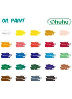 Ohuhu Ohuhu Oil Paint Set Oil Paint Tubes Oil-based 24 Colors Colors Artists Paints Oil Painting Set for Beginners Students Adults Great Gift Idea 24 Tubes 12 ml each, Multicolour  - Image 5