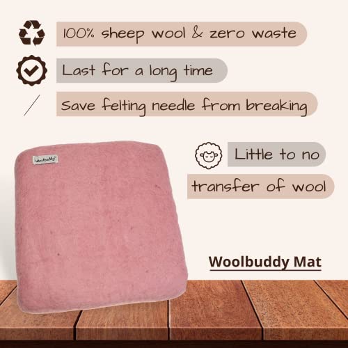 Woolbuddy Needle Felting Pad – Pink Wool Mat 10x10x1.5 – Foam Alternative Base for 3D, Wet, & Dry Felting Crafts - Image 3