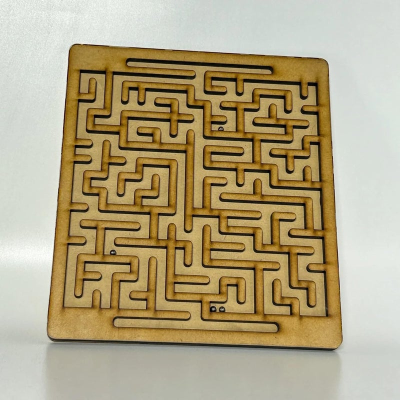 Thedecorshop Wooden Maze Puzzle Board Game with Metal Ball Square Labyrinth Brain Teaser Game for Kids and Adults | Educational Balance Puzzle Toy for Focus Logic Skills - Image 5