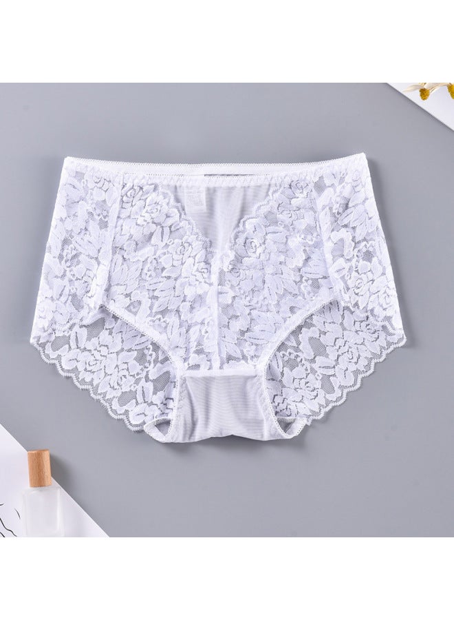Mesh Transparent Underwear Mid-waist Lace Inner Briefs Comfortable Hip Perspective Underwear