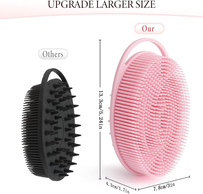 KQNBI Silicone Body Scrubber, Silicone Loofah, 4 Pcs Silicone Shower Scrubber, Exfoliating Silicone Shower Scrubber, 2 in 1 Silicone Body Scrub Brush Scalp Massager Shampoo Brush for All Skin Men Women Kids - Image 3