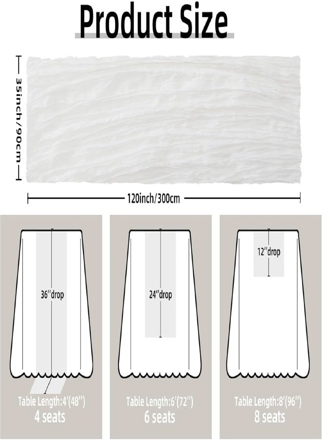 Generic White Cheesecloth Table Runner 35x120 Inches Gauze Table Runner for Centerpiece Bridal Shower Wedding Party First Communion Engagement Boho Table Decoration  - Image 2