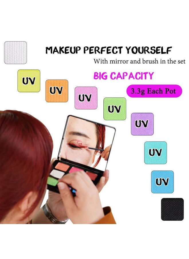 Bowitzki 9 Colors Water Activated Eyeliner Hydra Liner Graphic Cake Aqua Eye Liner Retro Makeup Pastel Uv Glow Color Neon Face Body Paint  - Image 3