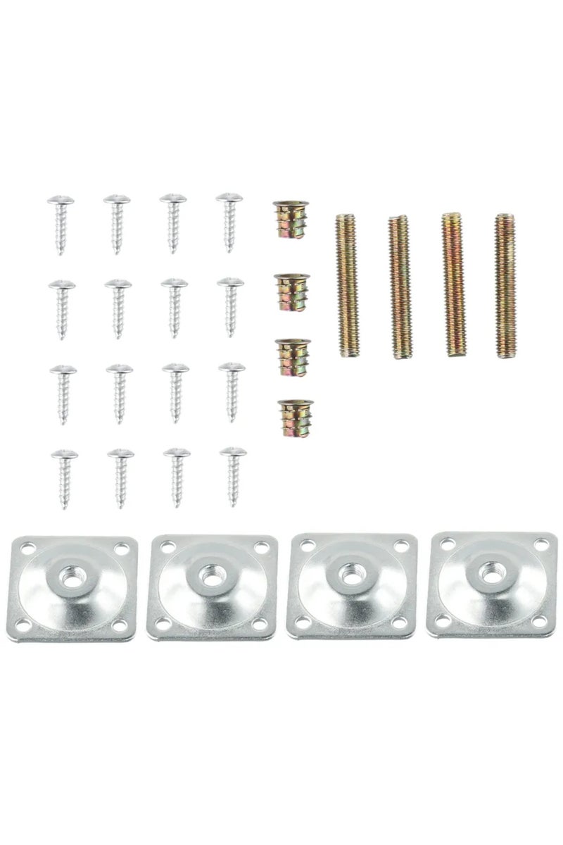 A 4Pcs M8 Metal Connector Fixing Mounting Plates And Metal Dowel Screws Square Iron Table Plane Gas.