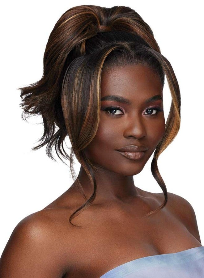 Outre Airtied 100% Fully Hand-Tied Wig - Human Hair Blend - Loose Body Wave 18" (OFF BLACK 1B) - Image 4