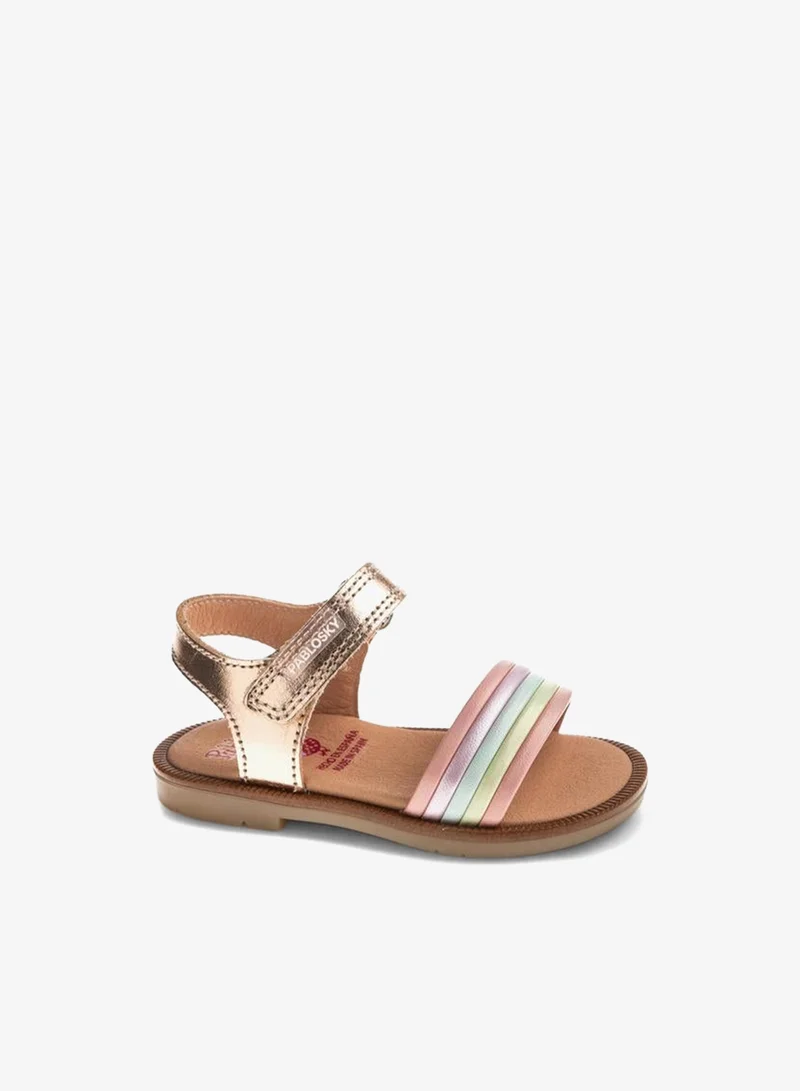 بابلوسكي Sandals With Hook & Loop Closure With Colourblock Pattern