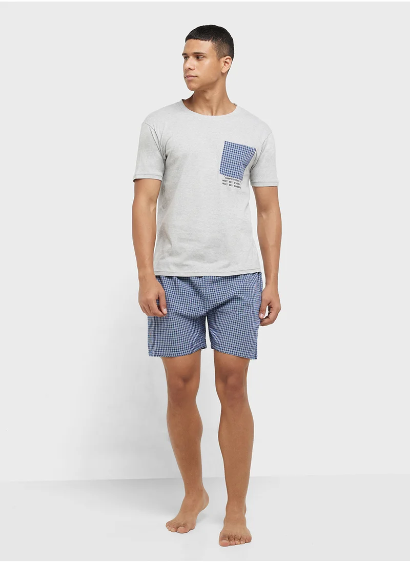 سفنتي فايف Nightwear T-Shirt & Shorts Set