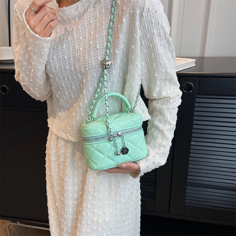 High-End Mini Bag For Women Summer Texture Niche Quilted Chain Crossbody Bag Satchel Bucket Bag - Image 5