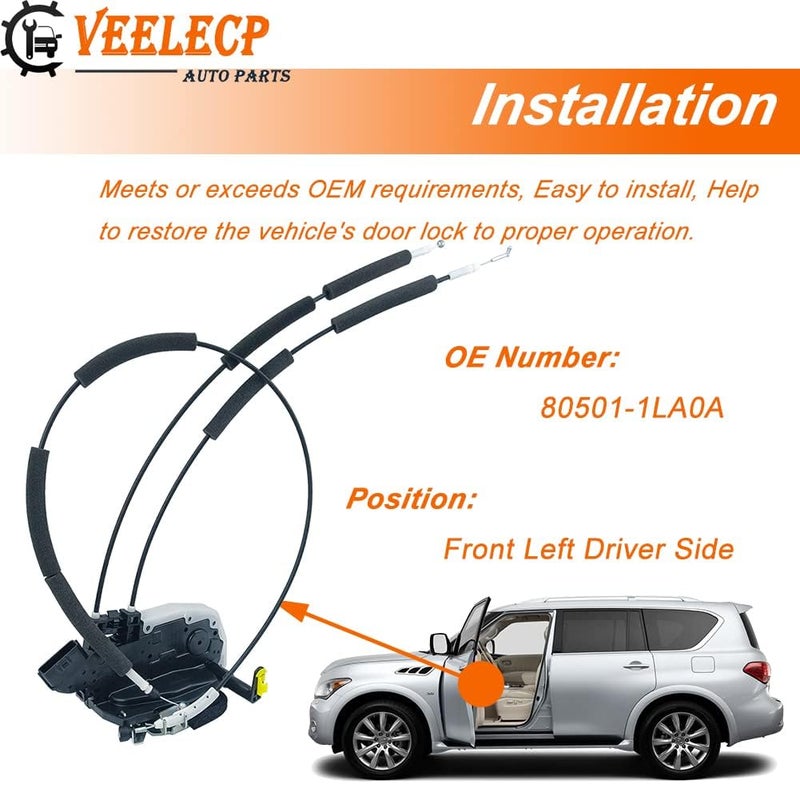 VEELECP Door Lock Actuator for Infiniti QX56 and QX80 - Front Driver Left LH Side - Image 5