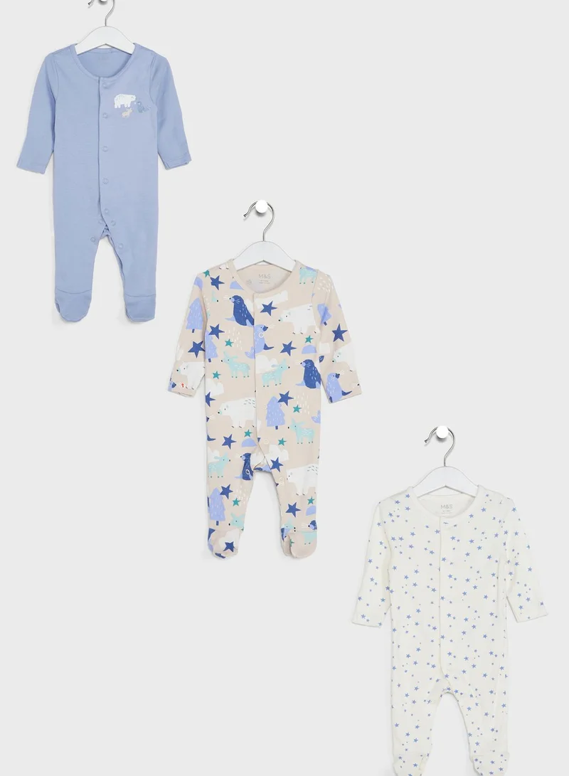 Marks & Spencer Infant 3 Pack Assorted Onesies