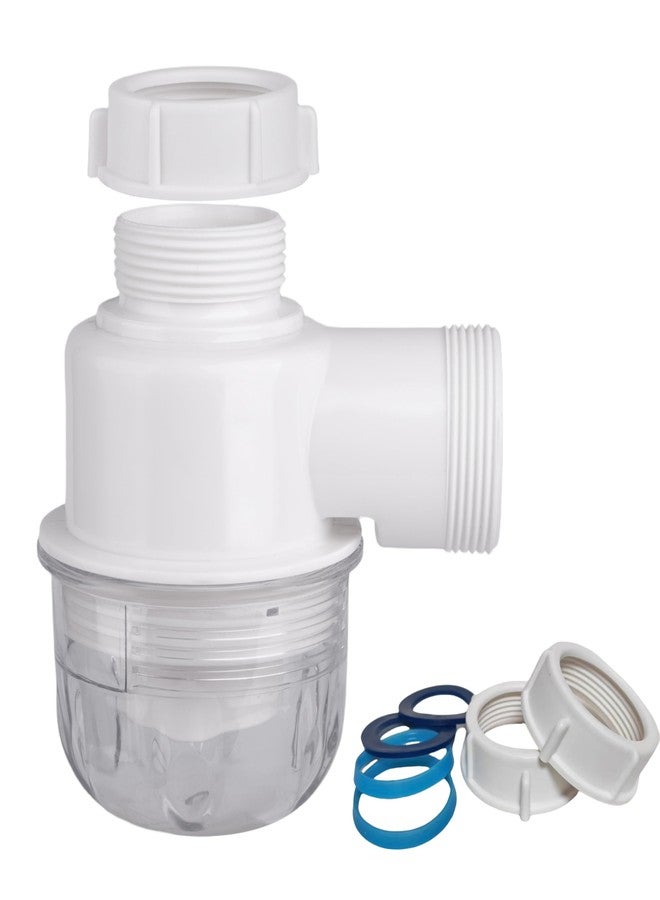 COLDDD 1-1/2"×1-1/2" Clear Removable Bottle Trap, P-Trap Replacement, Easy Cleaning, for Kitchen, Bathroom & Garbage Disposal Sink Drain (White-Male) - Image 1