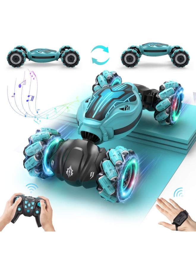 سيارة مينيتوم للتحكم عن بعد، سيارة حيلة تعمل بالتحكم عن بعد بمستشعر للإيماءات للأطفال من سن 6 إلى 12 عامًا، سيارات لعبة للأولاد والبنات مع موسيقى خفيفة على الوجهين تدور 360 درجة على الطرق الوعرة، عيد ميلاد للأطفال 6 7 9 10 12