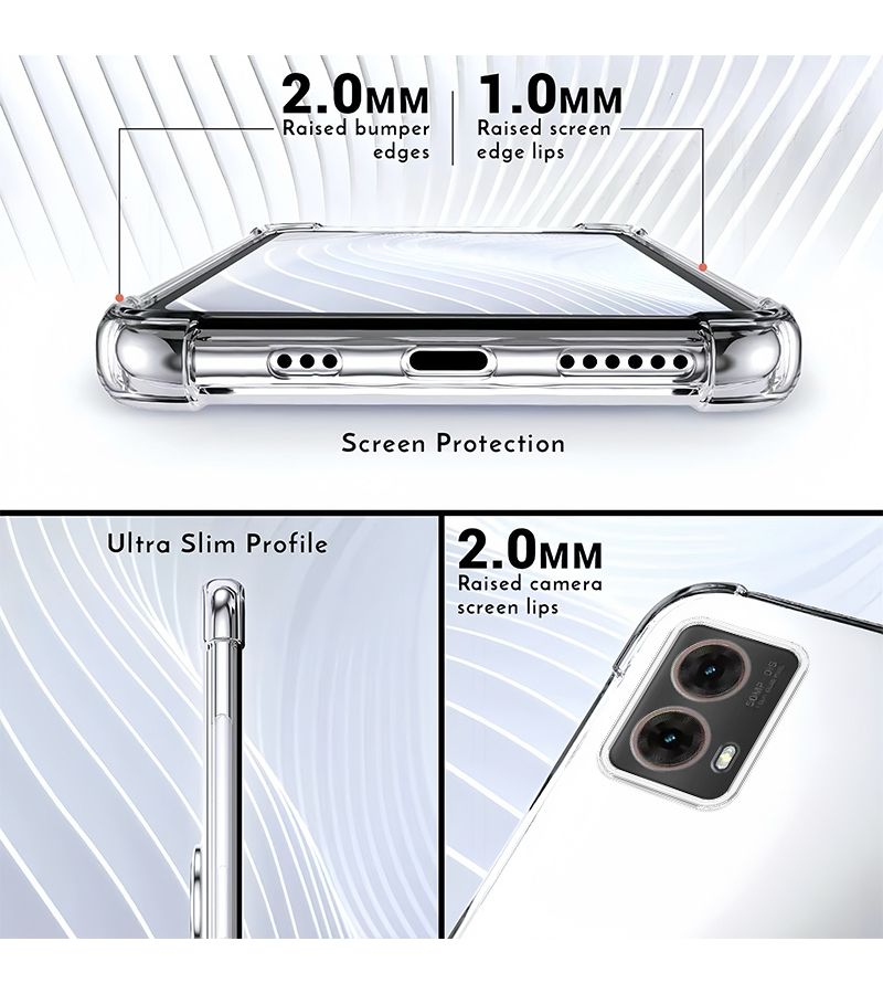 Motorola Moto G85 Phone Case Four Corner Airbag Transparent Drop Proof Shockproof With Magnetic Suction Ring Holder Full Body Soft Protective Cover - Image 4